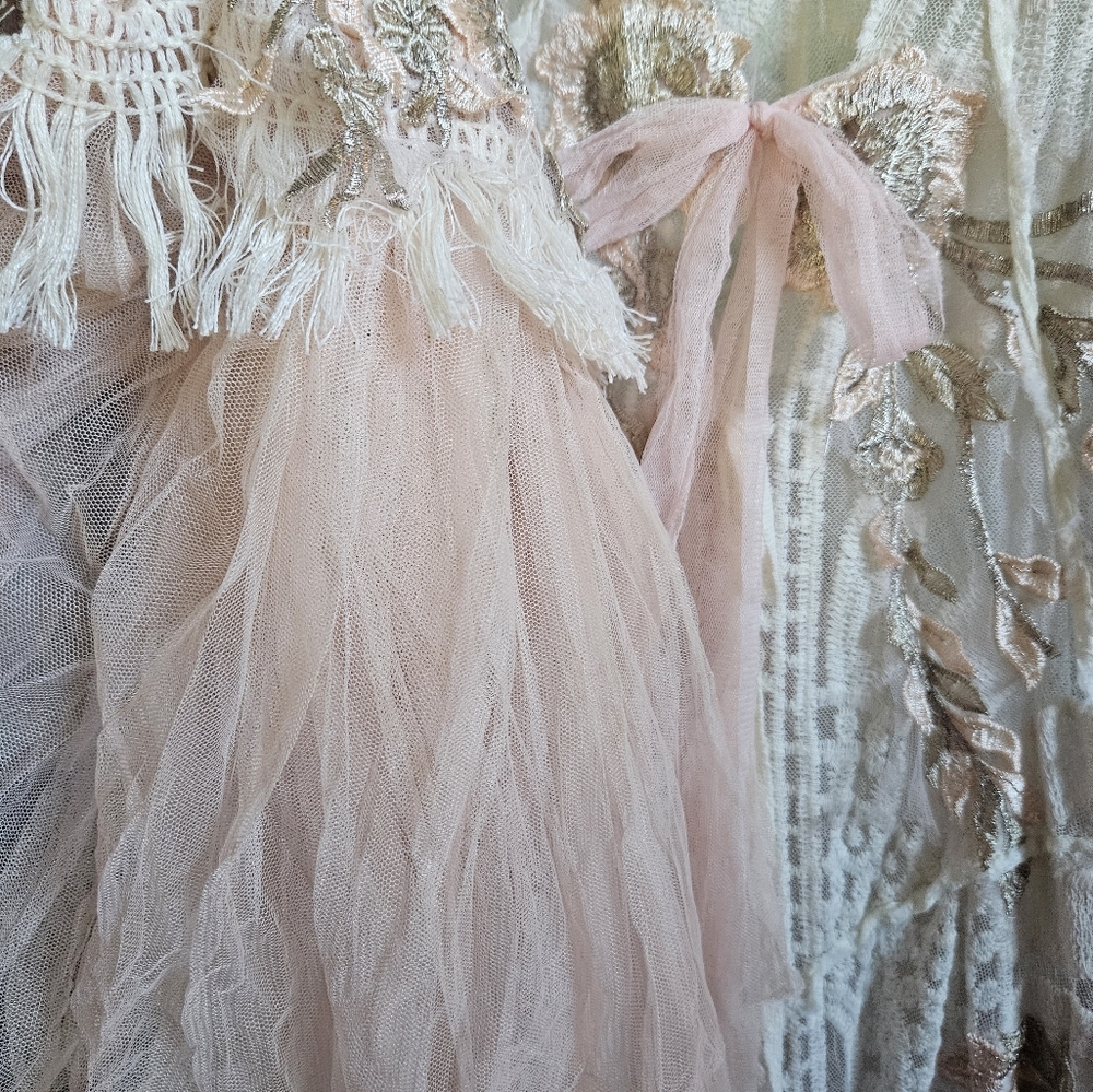 Floor Length Custom Lace Chiffon Gown - Picture 4 of 10
